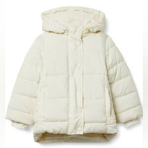 White Sz XS 4 Childrens Place puffer zip up hooded jacket coat